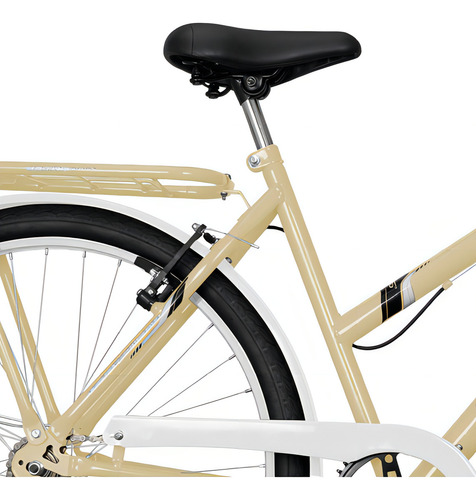 Bicicleta Barata Wave Vintage Aro 26 Com Cesta Cor Bege - Branco