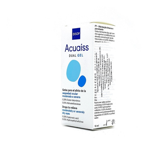Imagen 1 de 3 de Acuaiss Dual Gel Gota Hidratante Disop Aptas Lentes Contacto
