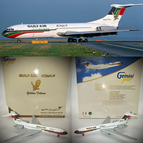 # Wwz 1/400 Avión Aviones Metal Gemini Vc-10 Gulf Air Golden