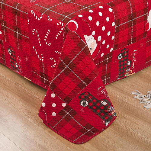 Smuge Navidad Colcha Colcha Sets Queen Size - Santa C...