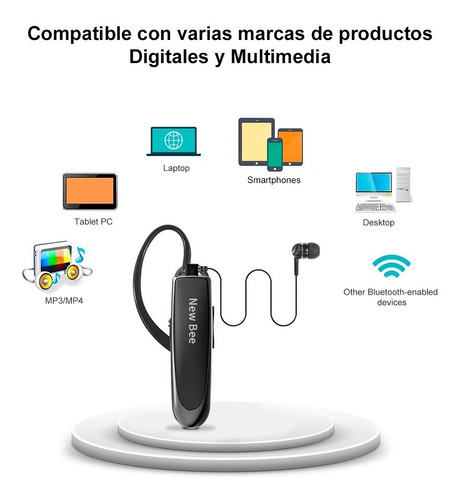 Imagen 8 de 8 de Manos Libres Auricular Bluetooth 24 Horas De Batería