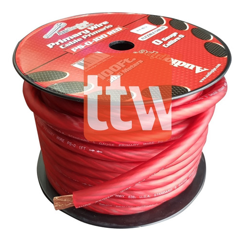 Imagen 6 de 10 de Cable 0 Gauge X Metro +flexible Audiopipe Rojo Libre Oxigeno