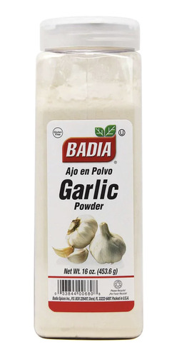 Ajo En Polvo Badia 453.6g Usa Kosher Sin Tacc Garlic Powder