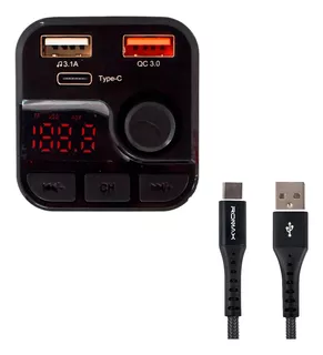 Transmisor Fm Bluetooth Mp3 Manos Libres Cable Usb Tipo-c