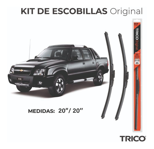 Juego Kit 2 Escobillas Delanteras S10 Pick Up 1996 A 2011