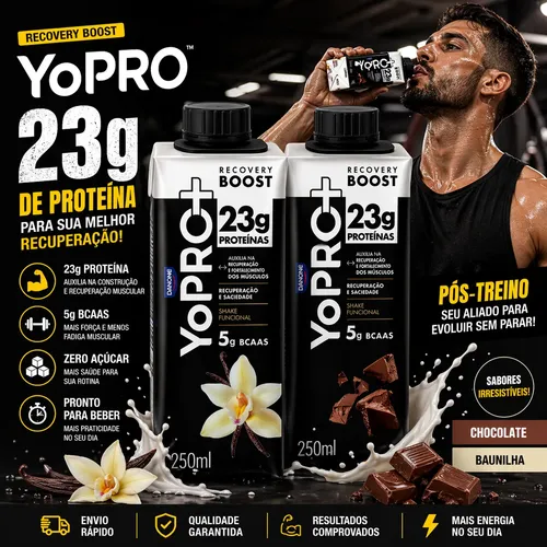 Recovery Boost Yopro 23g Proteina Recovery Boost Zero Lactose 12x250ml | MercadoLivre