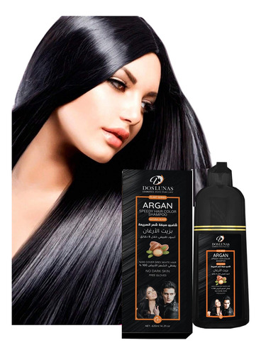 Shampoo Tiñe Cubre Canas Tintura Colorante Natural De Argán
