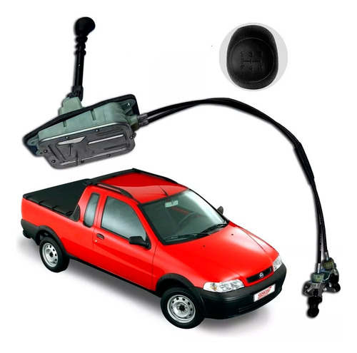 Kit Alavanca Câmbio Completa Com Cabos Strada 1.3 8v 2005