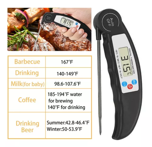 Termometro Digital Plegable Para Carne Bbq Leche De Cocina