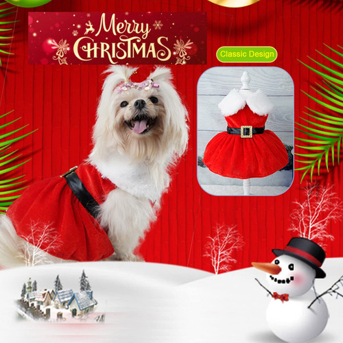 Disfraz De Navidad Para Perro Papá Noel Rojo 1 Pieza Rojo