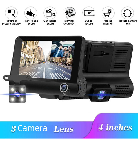 Cámara De Tablero De 360 Grados De 4 PuLG. Frontal Y Trasera