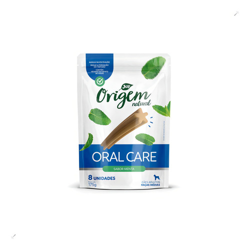 Petisco Stick Oral Care Menta Cães Raças Médias Origem Na