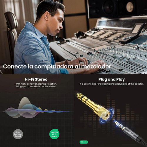 Adaptador Convertidor De Audio 3.5mm Hembra A 6.5mm Macho