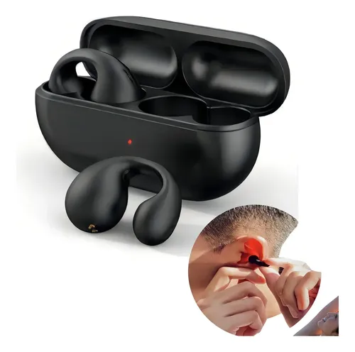 Fone Bluetooth Sem Fio Ear-clip Hs 2025 Condução Óssea Esportivo Preto