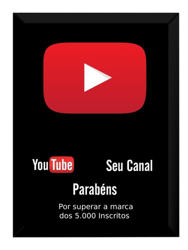 Quadro Cenario Youtube Placa 5000 Inscritos Personalizada 