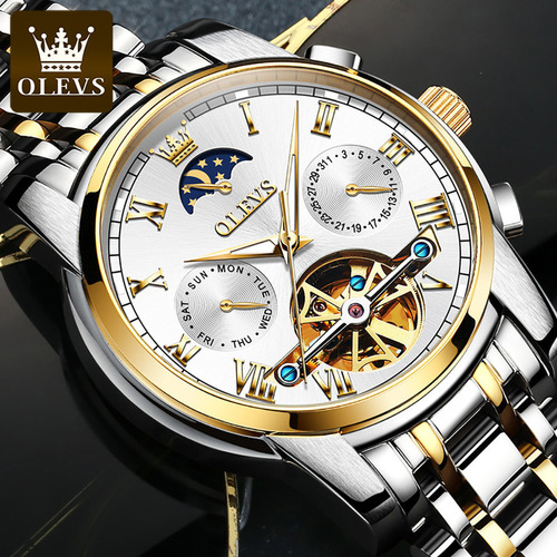 Relojes Mecánicos Automáticos Olevs Luminous Color Del Fondo Silver Golden White