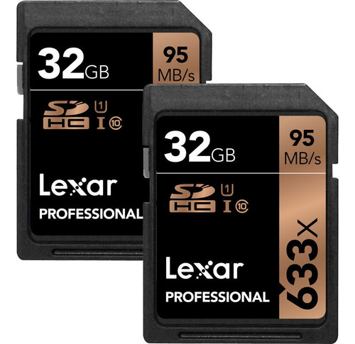 Lexar 32gb Professional 633x Uhs-i Sdhc Memory Card (2-pack)