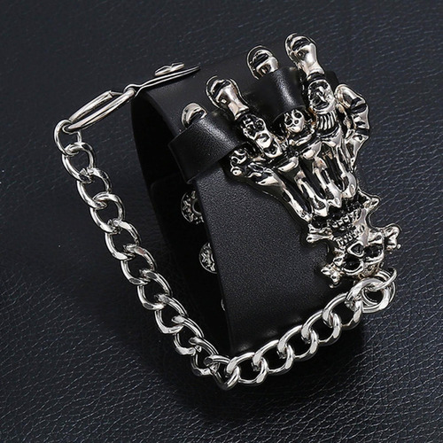 Brazalete De Cuero Pu Brazalete Rock Muñequeras Brazalete