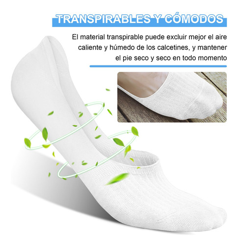 Calcetines Invisibles Para Hombre De Algodon, 12
