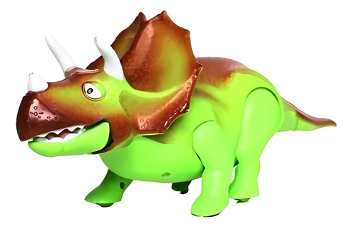 Triceratops Dinosaurio, Juguete Pilas - Verde - 10178