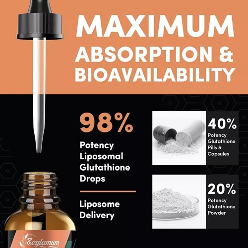 Glutatión Liposomal En Gotas Mayor Absorción 60 Ml, 2000 Mg