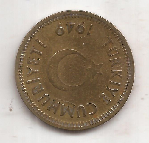 Turkia Moneda De 25 Kurus Año 1949