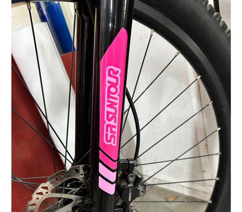 Calcomanía Bicicleta Mtb Suspencion Suntour Rosa
