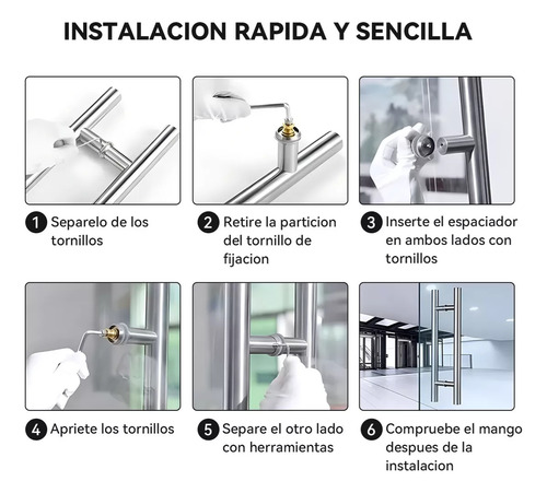Jaladera Tipo H Cuadrada De 45 Cm De Acero Inoxidable