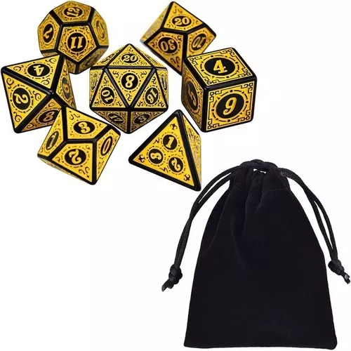 Dados para RPG Linha Black - Conjunto com 7 peças