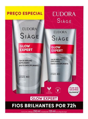 Kit Shampoo 250ml + Condicionador 125ml Siàge Glow Expert