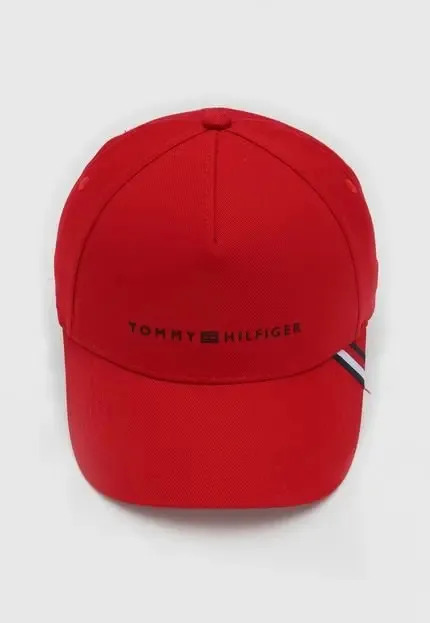Boné Tommy Hilfiger Uptown Cap Logo Emborrachado Cor Vermelho Tamanho Único
