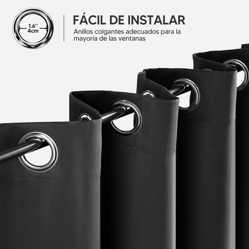 2 Paneles Cortinas Blackout Con Aislamiento Térmico Para