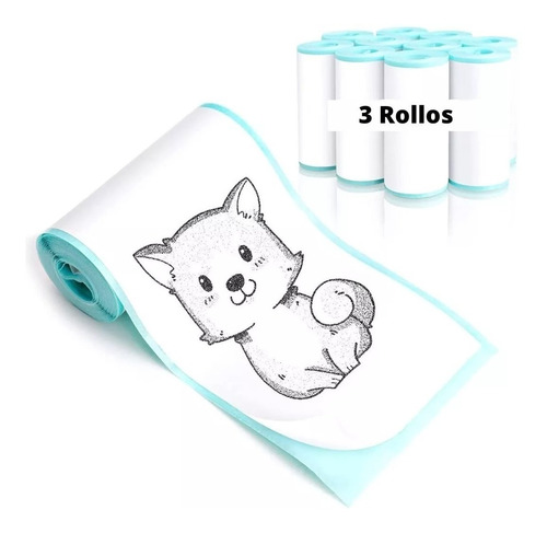 5 Rollos Papel Adhesivo Continuo Impresora Térmica Blancos