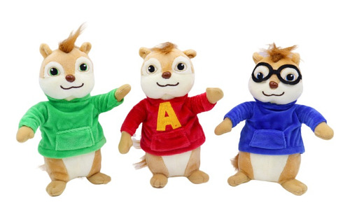 3 Unids/lote Alvin Y Las Ardillas De Peluche Juguetes Kawaii