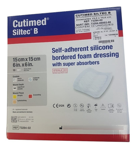Curativo Cutimed Siltec B 15 X 15 Cm 1 Un. - Bsn Medical