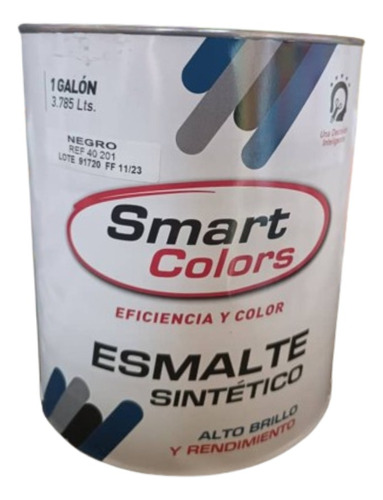 Pintura En Esmalte Sintético Smart Colors  Color Negra