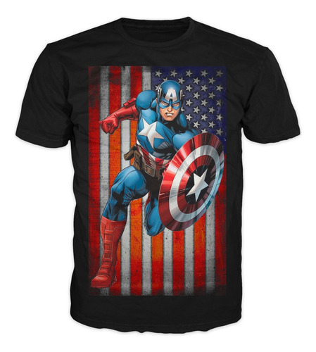 Camiseta De Capitán América Super Héroes Comics Casual