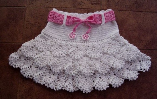 saia em croche infantil