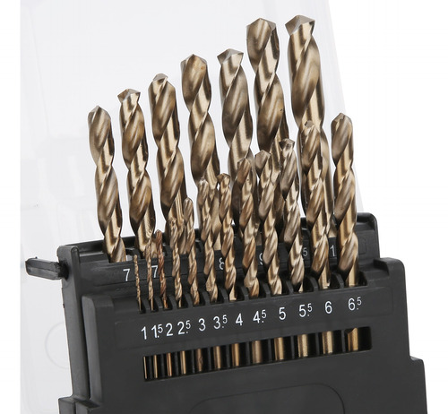Juego De Brocas Helicoidales, 19 Unidades, M35, Con Contenid