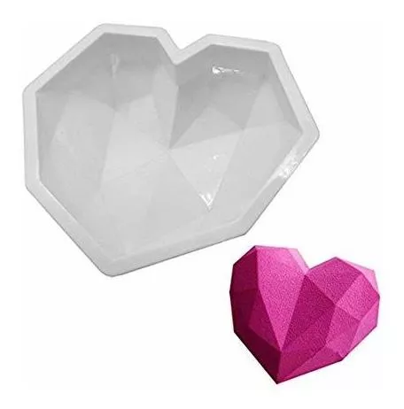 Molde silicona 8 corazón diamante