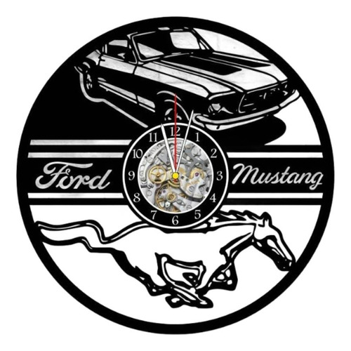 Reloj Corte Laser 2330 Ford Silueta De Mustang Con Logotipo