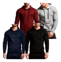 Comprar Pack X4 Buzo Canguro Capucha Hombre Slim Fit Hoodie Camperas