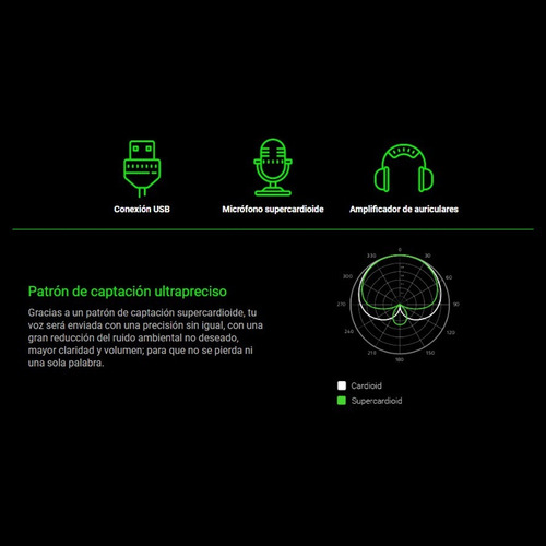 Imagen 4 de 6 de Micrófono Razer Seiren X condensador supercardioide y cardioide classic black