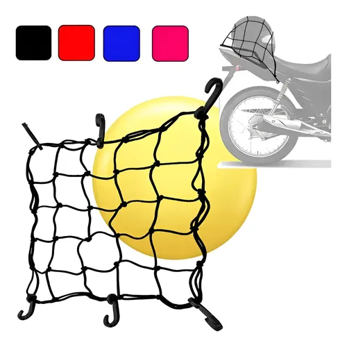 Rede Elástica Para Capacete e Bagageiro de Moto 35cm x 35cm Preta