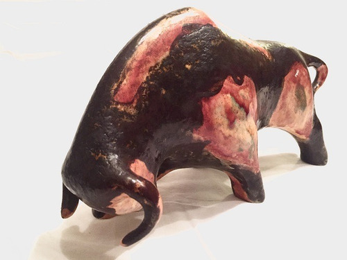 Cerámica Al Horno Toro Pequeño 14cm De Largo X 7cm De Alto