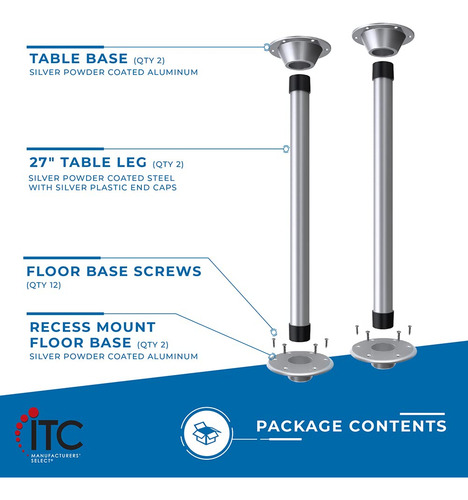 Sistema De Pata De Mesa Rv O Barco Itc Manufacturers'