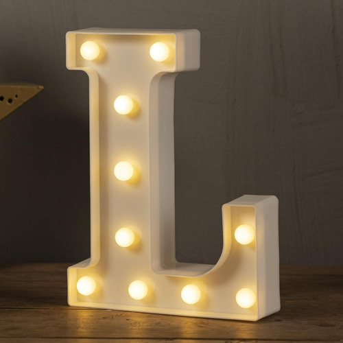 Letras Y Números 3d Luces Foco Lampara Decorativa Abecedario Color L