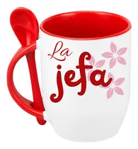 Comprar Taza Con Cuchara La Jefa Regalo Madre 10 Mayo Ceramica 320ml