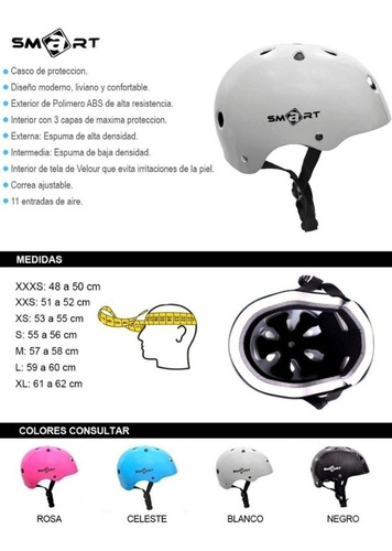 Imagen 7 de 10 de Casco Smart Bicicleta Longboard Skate Roller Varios Colores
