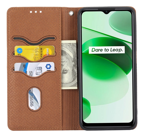 /capa De Poliuretano Texturizado Marrom Trançado Para Oppo R